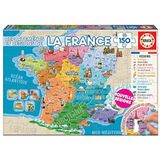 Departments and Regions of France Plat Map Puzzle (150 Pieces)