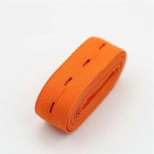Elastiekjes 20 mm geweven knoopsgat elastische band Elast Stretch Tape Verleng afwerkingstape DIY naaien kledingaccessoire-Oranje-20 mm 5 yards