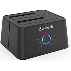 WAVLINK Dual Bay SATA - Externe Harde Schijf Docking Station - Zwart - USB3.0 - Klonfunctie