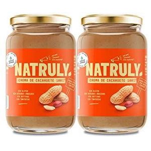 NATRULY Pindakaas - Suikervrij, Glutenvrij, Vrij Van Palmolie - 100% Natuurlijk, 100% Vegan -Pakket 2x500g