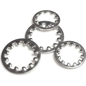 Stervormige tandborgringen, 100/200 stuks getande borgringen van roestvrij staal 304 M3-M6(200pcs M4)