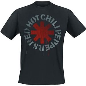 Red Hot Chili Peppers Stencil Black T-shirt zwart XXL 100% katoen Band merch, Bands