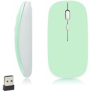 iSTYLE Draadloze Bluetooth Muis, 1600 DPI Optische Tracking, 3 knoppen, Bluetooth 5.2, Stille Muizen Compatibel voor PC, Laptop, Tablet (AA Batterij Vereist)（Groen)