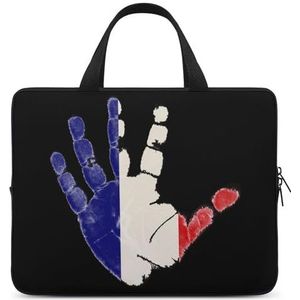 Frankrijk Vlag Palm Reizen Laptop Sleeve Case Aktetas Met Handvat Notebook Messenger Bag voor Office Business