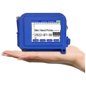 Handheld inkjetprinter, 12.7mm Draagbare Mini Handprinter Logo Batch Code Handheld Inkjet Drukmachine for Kroonkurken Blikjes voor tekst/barcode/logo/QRCode/teller