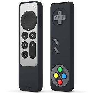 elago R4 Retro Hoesje Case Compatibel met Apple TV 4k Siri Afstandsbediening 3e Generatie(2022) en 2e Generatie (2021)–Klassieke Controller Ontwerp [Niet-Functioneel], Bescherming Tegen Vallen (Zwart)