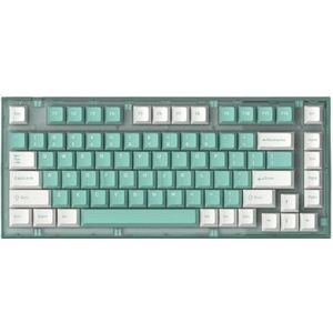 QPSJXN 32 driekleurig mechanisch toetsenbord met 82 toetsen met RGB-achtergrondverlichting voor gaming-ramen en Android FL Q75 (Glacier Pink)