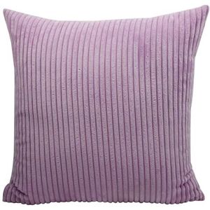 WJIAYAO Kussenslopen, gestreepte corduroy kussensloop, effen kussenhoes 40/45/50/55/60/65/70 cm, decoratief voor thuis (roze paars, 35 x 35 cm)