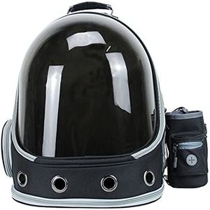 QZWGZ Draagbare rugzak voor huisdieren reizen Waterdichte transparante ruimte capsule is geschikt voor huisdieren onder 6kg (zwart)