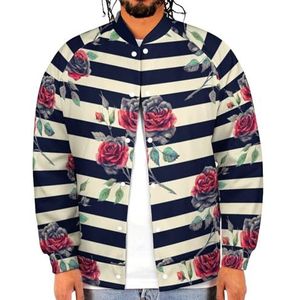 Aquarel Rose Patroon Grappige Mannen Baseball Jacket Gedrukt Jas Zachte Sweatshirt Voor Lente Herfst