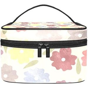 Make-up Organizer Bag, Travel Makeup Bag Organizer Case Draagbare Cosmetische Tas voor Vrouwen en Meisjes Toiletries Kleurrijke Bloemen, Meerkleurig, 22.5x15x13.8cm/8.9x5.9x5.4in