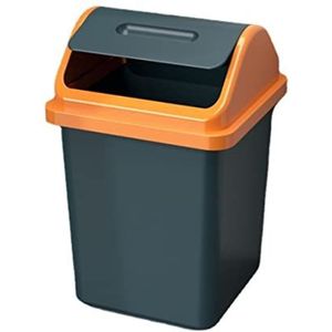 Prullenbak Vuilnisemmer Flip Bin Prullenbak 10 Liter Plastic Binnen Recycling Recycling Afvalbak Met Schuddeksel Afvalemmer Vuilnisbak (Color : Grün, Size : 18 * 18 * 32.5cm)