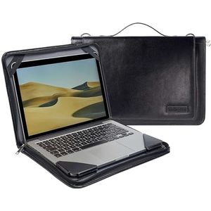 Broonel Zwart lederen Laptoptas - Compatibel Met De Apple MacBook Pro 16.2” 2023