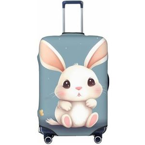 RLDOBOFE Reisbagagehoes, elastische bagagehoezen, cartoon, schattig konijntje, kofferhoes, bagagebeschermer voor reizen, krasbestendige kofferhoezen voor volwassenen, wasbare bagage, decoratief