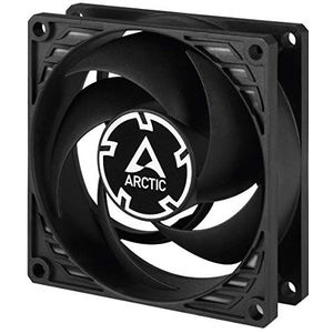 ARCTIC P8 Silent PC-ventilator, 80 mm ventilator, drukgeoptimaliseerd, zeer stille motor, computer, ventilatorsnelheid: 1600 RPM - zwart