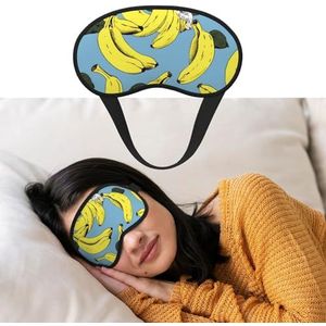 Bananenprint Oogmasker om te slapen Zacht Satijn Slaap Schaduw Cover Blinddoek met Elastische Band Reizen Dutje Verduisterende Oogschaduw Cover voor Vrouwen Mannen
