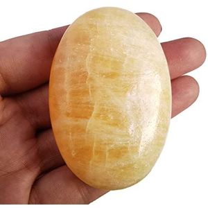 Lovionus89 IJs Geel Jade Zorgenstenen, Natuurlijke Ovale Palm Zak Helende Kristal Massage Spa Energiesteen