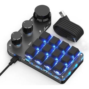 QPSJXN - Romoral - Mechanisch Toetsenbord - Zwart - Hot Game en Tekenpad met Macro Programmering