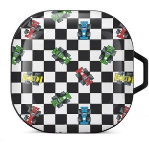 Race Car oordopjes hoesje compatibel met Samsung hard shell beschermhoes zwart-stijl