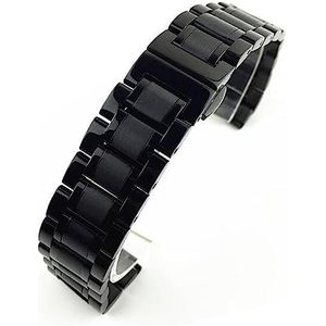YingYou Horlogeband Band Roestvrij Staal 12 14 15 16 17 18 19 20 21 22 23 24 Mm Horloge Armband Horloge (Color : Black, Size : 20mm)