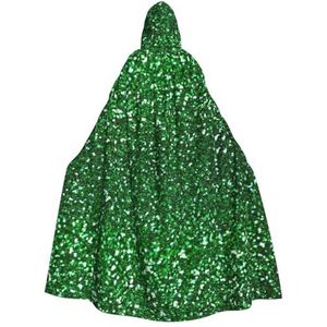 WURTON Groene Pailletten Sparkle Carnaval Kostuums Voor Volwassenen Cosplay Cape Kostuums Mantel Met Capuchon Voor Vrouwen Mannen 190 cm