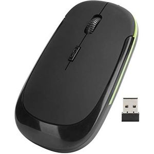 USB Draadloze Muis, 2.4G 1600 Dpi Verstelbare Draadloze Optische Muis USB-muis Mute Notebookcomputeraccessoires(zwart)
