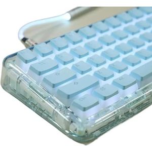 QPSJXN Koreaanse lay-out PBT Pudding Keycap spel voor mechanische toetsenborden compatibel met OEM MX Switch OEM Profile Gaming toetsen (Engels blauw)