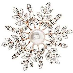 Pinnen Broche Sneeuwvlok Vorm Vrouw Creatieve Diamant Kristal Strass Kleding Accessoires Pin for Vrouwen Strass