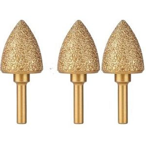 YJRKXG 3 stuks 6 mm diamant slijpkop, 60 mm lang, roterende vijl, ijzeren stalen braam, polijstbit for graveren, polijsten, steen, roterende gereedschappen