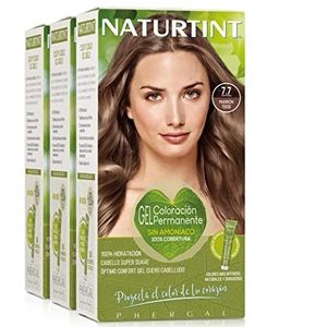 Naturtint Biobased | Ammoniakvrije kleuring | 100% grijsdekking | Plantaardige ingrediënten | Natuurlijke en langhoudende kleur | 7.7 Teide Bruin | Pak van 3