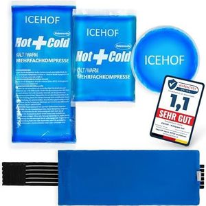ICEHOF IJszak (3x) met vlieshoes, lange koelduur, verschillende maten, herbruikbare gelkoeltas, koeltas, koelkompressen