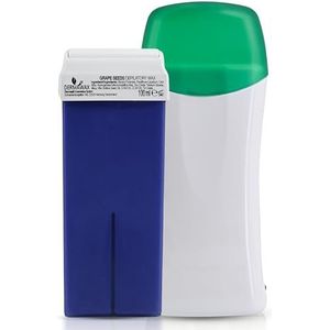 Dermawax Roll-On Waxwarmerset, 100 ml, wijndruif, warmwaspatroon voor ontharing, gebruik met vliesstrips voor benen, armen, rug, titanium dioxidewas voor de gevoelige huid