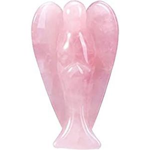 THIRD EYE CRYSTALS Rose Quartz Crystal Guardian Angel gesneden edelsteen Mini Pocket Angel hand gesneden Reiki standbeeld Lucky Charms Feng Shui ornamenten voor geschenken