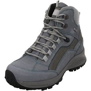 Waldläufer Dames schoenen Outdoor Emma outdoorschoen leer/textielcombinatie wandelen trekking uni wandelschoen grijs Tex, Ice asfalt zilver, 39 EU