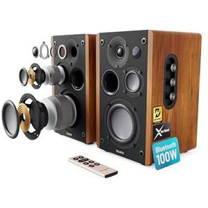 Majority D100 - Bluetooth Speakers - 100W Stereo Geluid - Houten Design