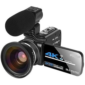Nachtzicht Digitale Camera's Groothoek 4K-videorecorder Streaming Camcorder For Fotografie 18X Microfoon Vlog Webcam Heldere Gedetailleerde Beelden(NO SD Card)