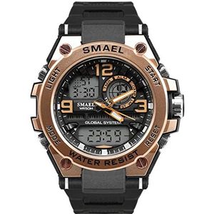 Mens Digital Horloges, 50Mwaterdichte LED Lichtgevende, Militaire Sporthorloges, Elektronische BewegingWatchWith Alarm/Timer, 12/24 uur OutdoorWatchWatch,Black rose gold