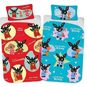 Bing Bunny peuterdekbedovertrek - 120 x 150cm - BING juniordekbed - rood / blauw