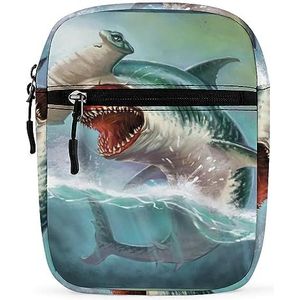 Ocean Shark Sphyrna Mini Crossbody Tas Unisex Anti-Diefstal Side Schoudertassen Reizen Kleine Messenger Bag