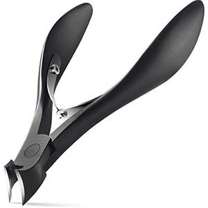 FERYES Precisietrimmer voor teennagels voor dikke of ingegroeide teennagels, roestvrij staal van chirurgische kwaliteit 4R13 - aanbevolen door podoloog, FL-N203, ZWART (Zwart)