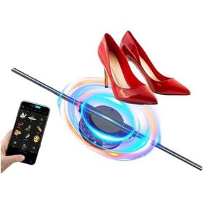 Hologram-ventilator, 42cm 2-bladige 3D holografische ventilator met luchtvering, 3D hologram reclamedisplay met led-ventilator, Naked Eye