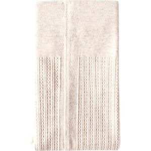 Kabel Gebreide Panty Hoge Elastische Taille Twisted Gebreide Panty Gestreepte Katoen Dikke Panty Warme Herfst Winter Panty voor Vrouwen Havermout Wit Warm Panty voor Vrouwen