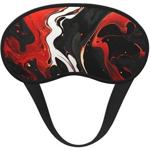 Slaapoogmasker voor dames en heren, zacht, comfortabel slaapmasker, verduisterend, slaapoogbedekking voor reizen, yoga, dutje, werk, zwart en rood marmer