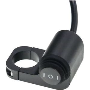 LED Stuurschakelaar Stuurschakelaar ATV-licht 12V CNC-aluminiumlegering Met LED-knop Waterdichte Schakelaars(Black)