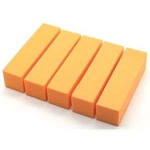 Een spijkerbuffer, Nagelvijlbufferblok for manicure en pedicure met sponsbuffer, veelkleurig, 5/10 stuks(Orange-5pcs)