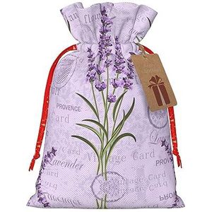 Kerst Decor, Trekkoord Gift Bag, Kerst En Verjaardag Gift Bags, Multifunctionele Herbruikbare Gift Bags. Lavendel Stempel