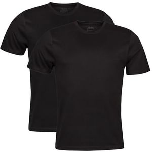 Spairs Effen essentiële T-shirts voor heren - half katoen, half zacht, verkoelend ademend bamboe, ronde hals, korte mouw, tagless, normale pasvorm, zwart, wit, marineblauw, maten S, M, L, XL, XXL,