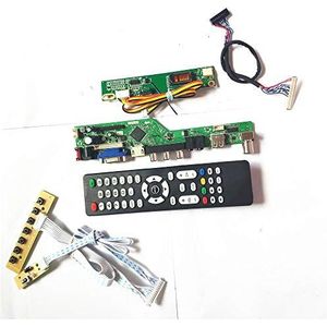 Voor LP171WP4-TLA1/TLA5 HDMI VGA USB AV RF LVDS 1CCFL 30Pin toetsenbord+Afstandsbediening+Inverter LCD panel monitor T.V53 drive card board Kit (LP171WP4-TLA5)