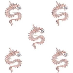 Mannen Retro Stijl Dragon Broche Corsage Party Badge Sieraden Goud+Wit, as described, Kunststof, als beschrijving