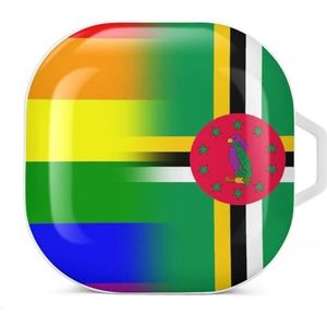 LGBT Pride Dominica Flag Oordopjes Hoesje Compatibel met Samsung Hard Shell Beschermhoes Wit-Stijl
